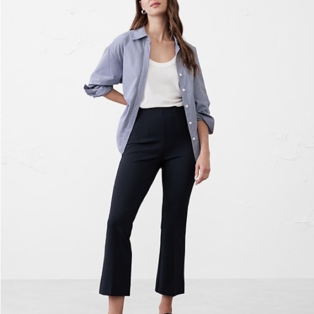 Banana Republic Factory Navy BOOTCUT CROPPED PONTE PULL-ON PANT